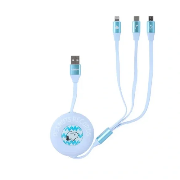 Peanuts 3-in-1 Charging Cable feat. Snoopy NWT - Picture 2 of 5